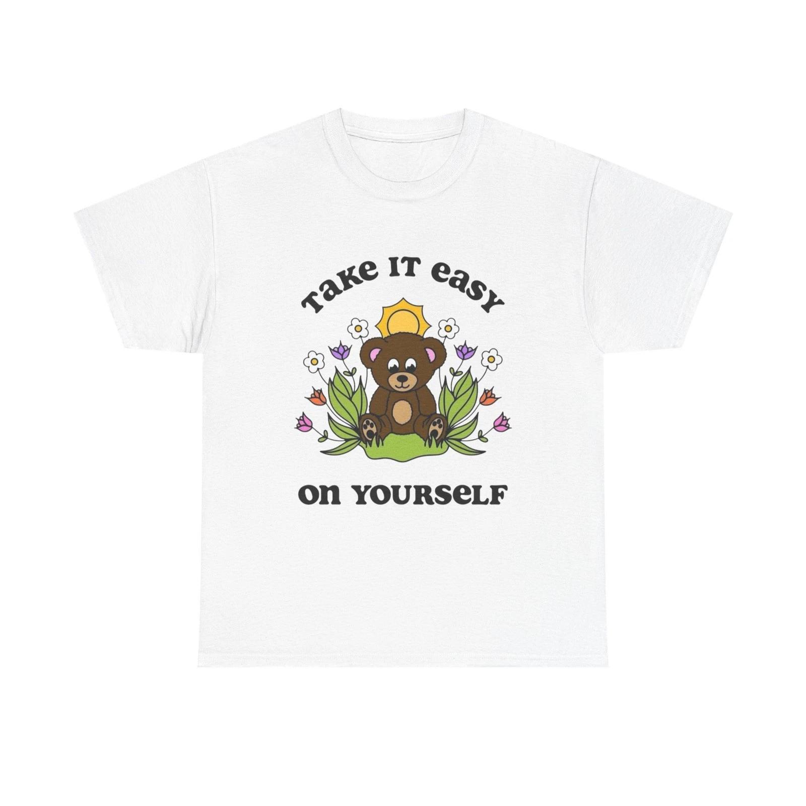 Take It Easy On Yourself Graphic T Shirt Unisex Heavy Cotton Tee Gift Vintage S