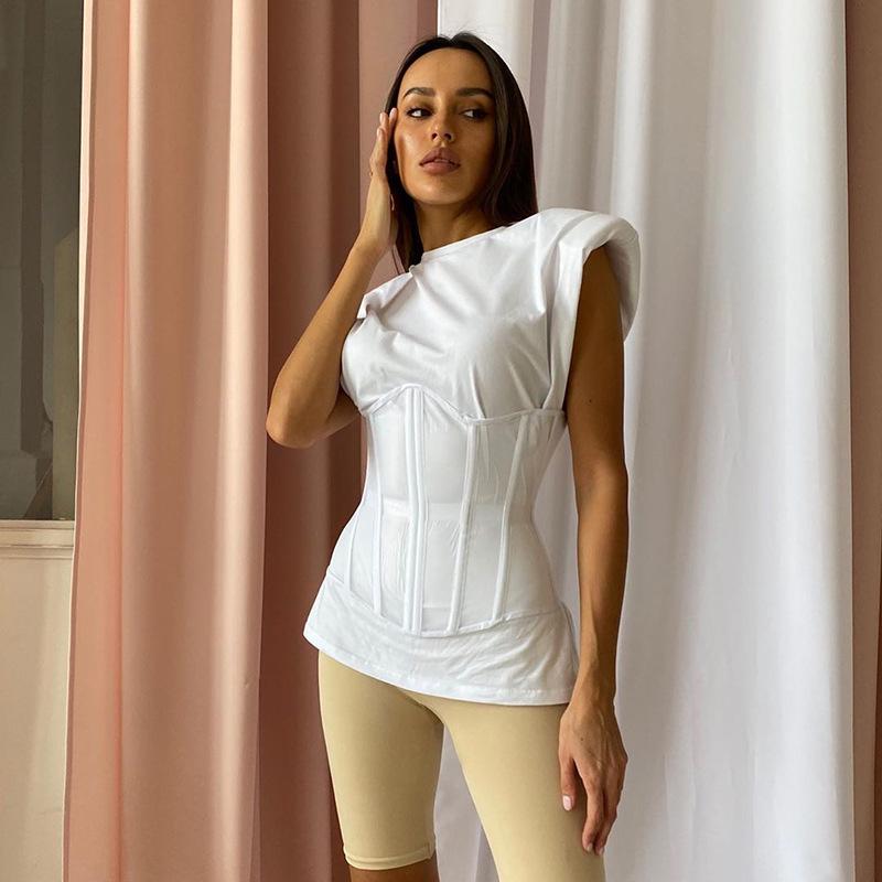 Women's European & American Mesh Lace-up Slimming Corset Vest