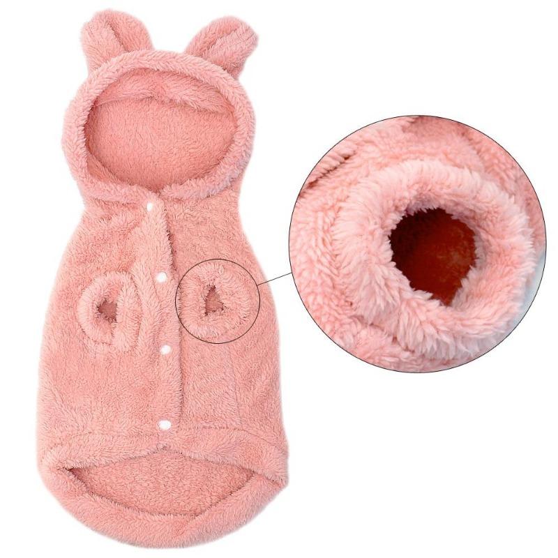 Autumn and Winter Dog Clothes Pet Clothes Hooded Thickened Fleece Cat Lazy Orange Cat Clothes