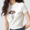 Cross-border Summer Rhinestone Round Neck Casual Ice Silk Knit T-shirt 