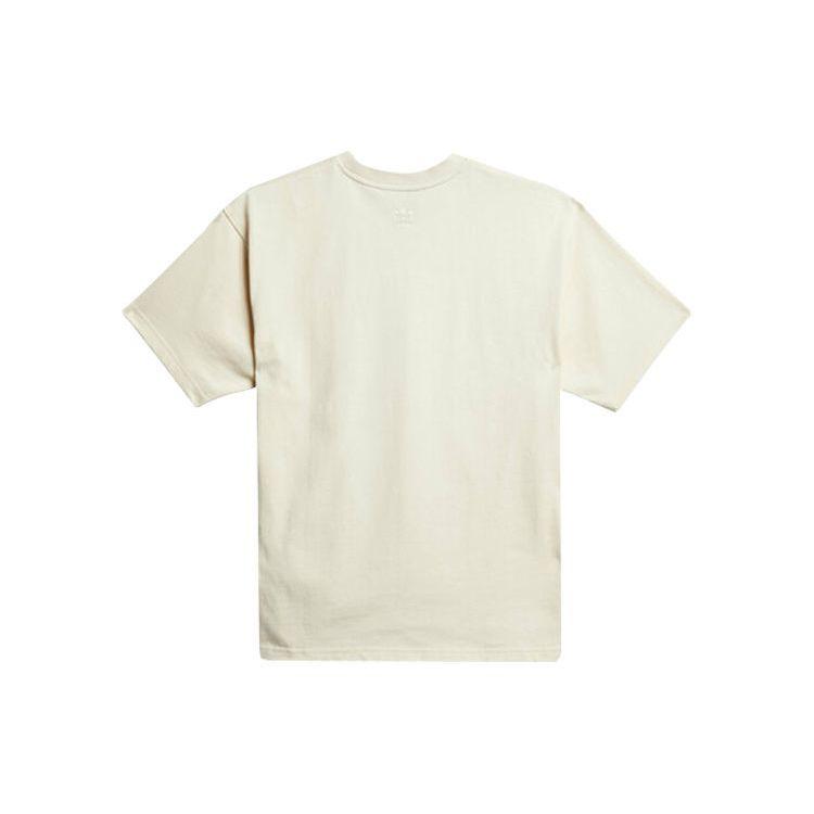 Adidas Originals Trefoil Pharrell Williams Basics Casual Short Sleeve T-Shirt Men Tops Cream GH4390