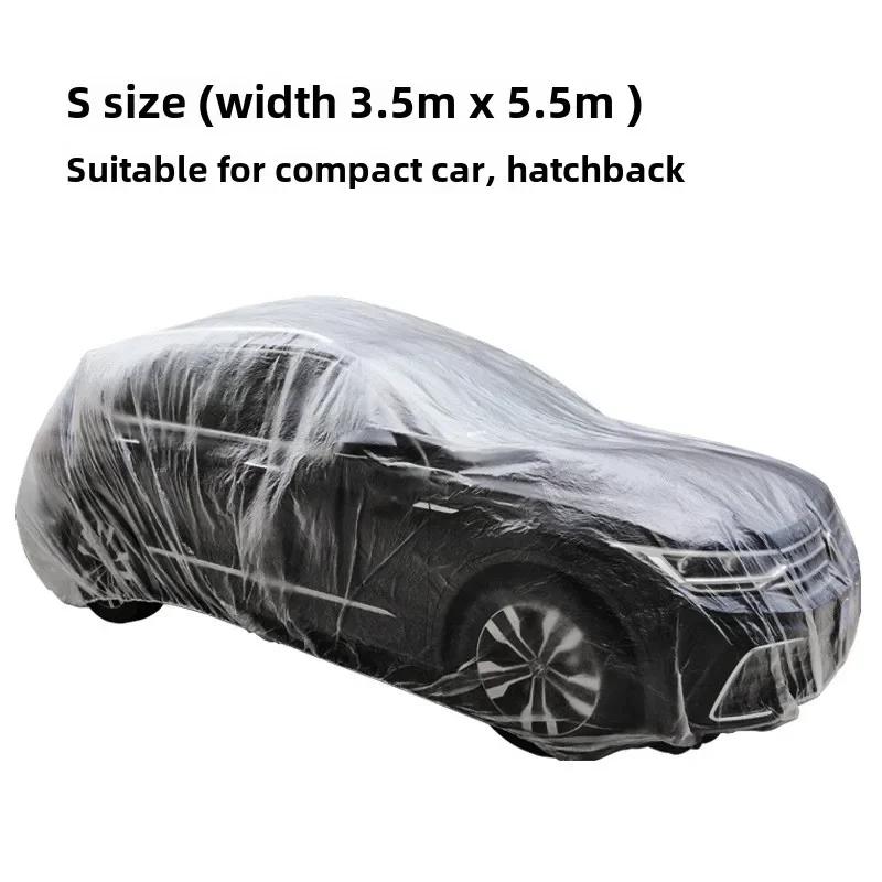 

Disposable Transparent Car Cover Universal PEVA Dustproof Scratch Free Auto Protector for Indoor Use Vehicle Exterior Protection