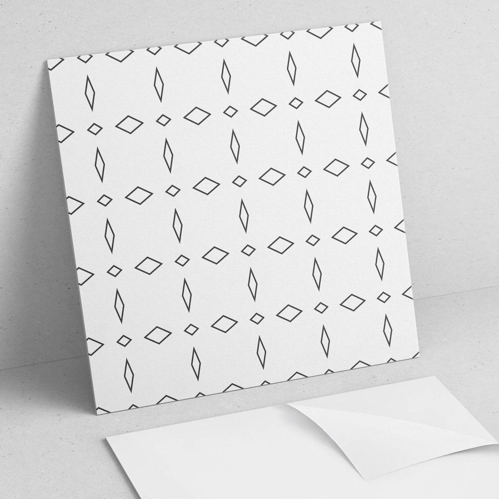 Ready-to-install printed vinyl tile set, geometric rhombus pattern, 9x30x30 cm