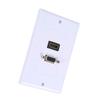 1 Port HDMI Female   1 Port VGA Female AV Wall Outlet Video Socket Face Connector Plate White