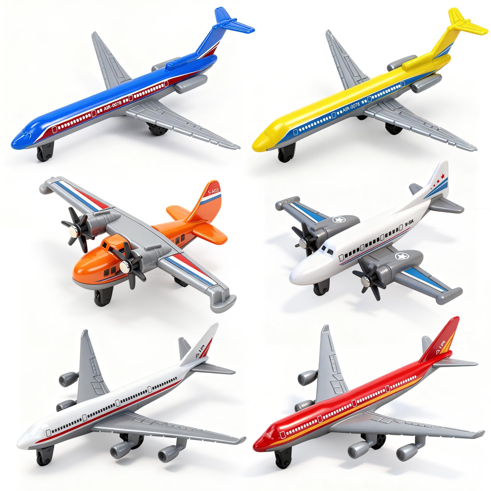 

Airplane Toy Airplane Models for Indoor Alloy Plane Perfect for Birthdays and Christmas Gifts 6-Piece Set Kids, Play, Models, Glider, Aircraft,