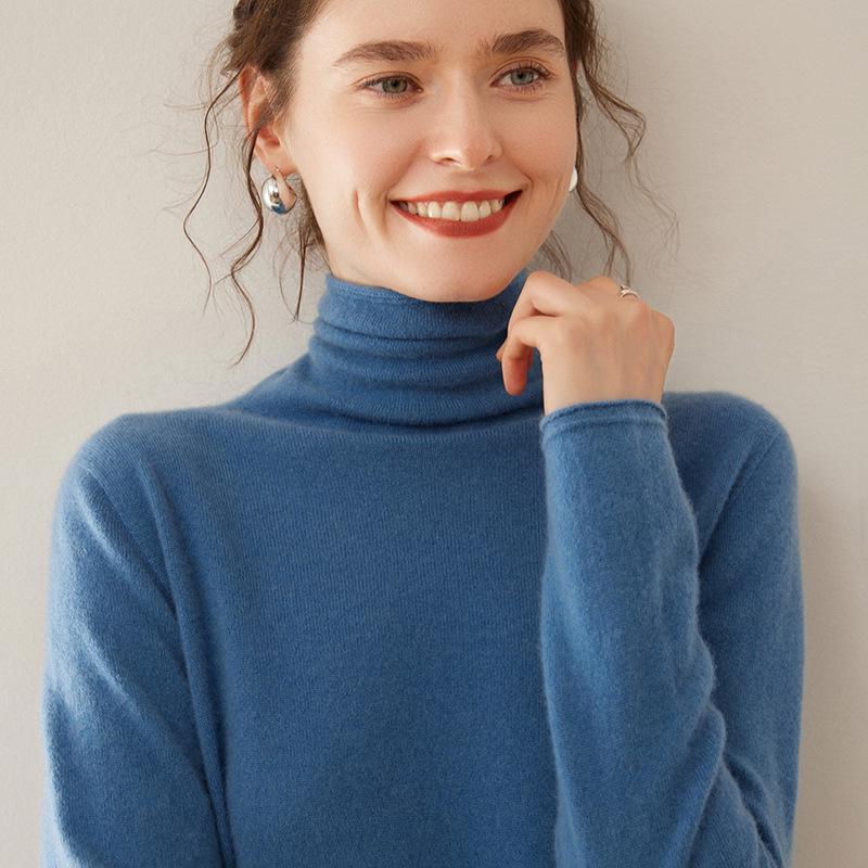 Women's Soft Cashmere Turtleneck Sweater - Stylish and Comfortable Knitwear for Fall and Winter