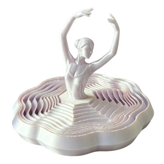 3D Printed Spinning Ballerina Fidget Toy Ballet Dancer Expanded Sensory Toy Whirling Spiral Stress белый