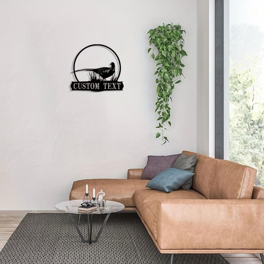 Metal Wall Art Peacock Silhouette Personalized Home Office Decor Matte Finish Reusable