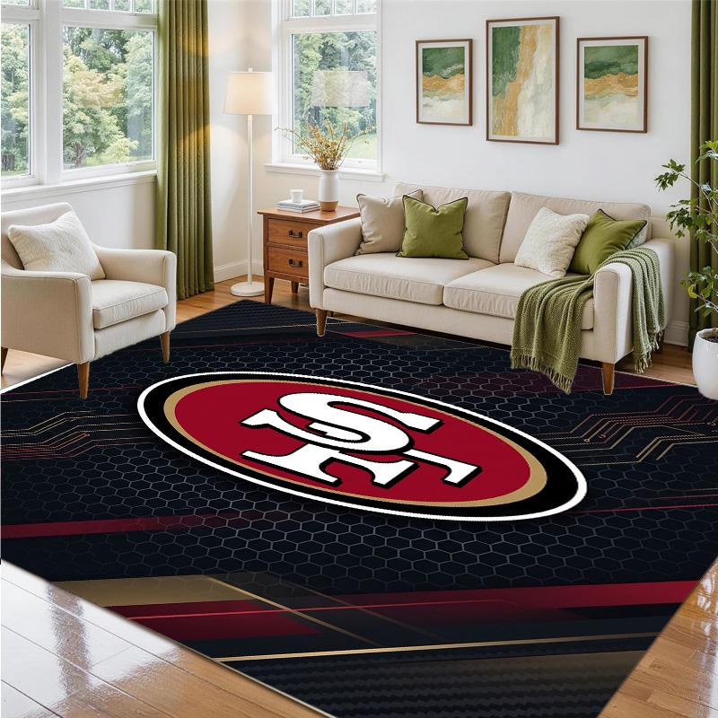 San Francisco 49ers Design Kristall-Samt-Teppich Weiche Dekorationsmatte für Schlafzimmer Eingang