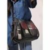 Retro Vintage Y2K Leder Motorradtasche: Damen 2025 Colorblock Schulter Crossbody