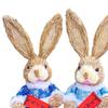 2 Pieces Easter Bunny Statue Standing Artificial Grass , Party Supplies Holiday Decor Festival