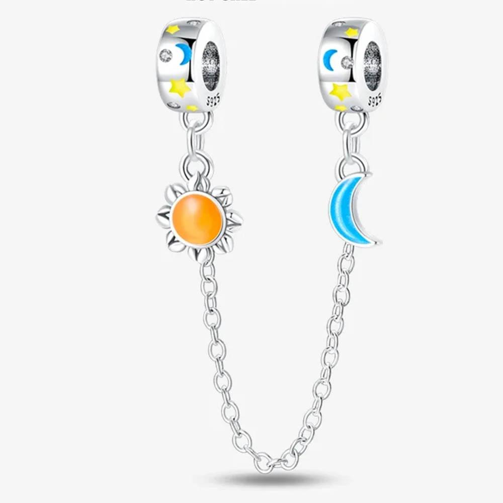 New In Color Zircon Angle Round Clip Bead Fit Pan Original Bracelet Women Copper Safety Chain Jewelry Gift