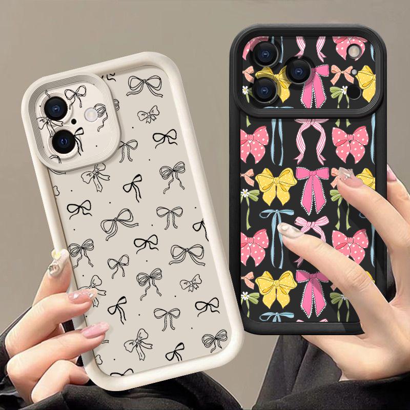 Bowknots Print Phone Case For iPhone 17 Pro Max Shockproof Bumper Soft Cover For iPhone 16 15 14 13 Pro Max 16E 17E