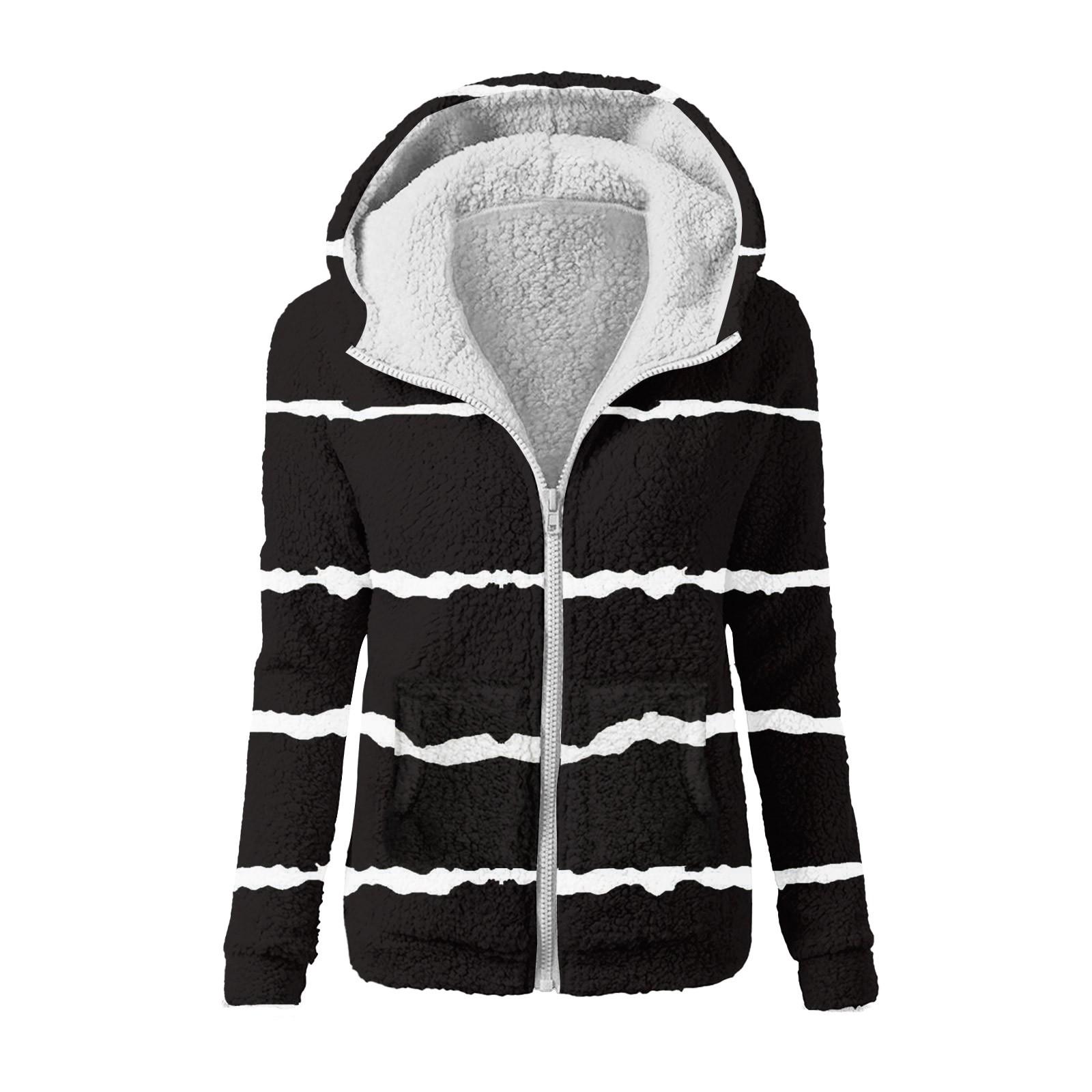 

Женская модная толстовка с принтом, свободная плюшевая куртка с капюшоном на молнии XXL