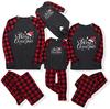 Christmas Man  Letter Plaid Print Top Blouse+Pants Family Clothes Pajamas