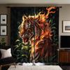2-PCS HD digital black color dominating tiger curtains home decorating style decoration living room bedroom through rod curtai