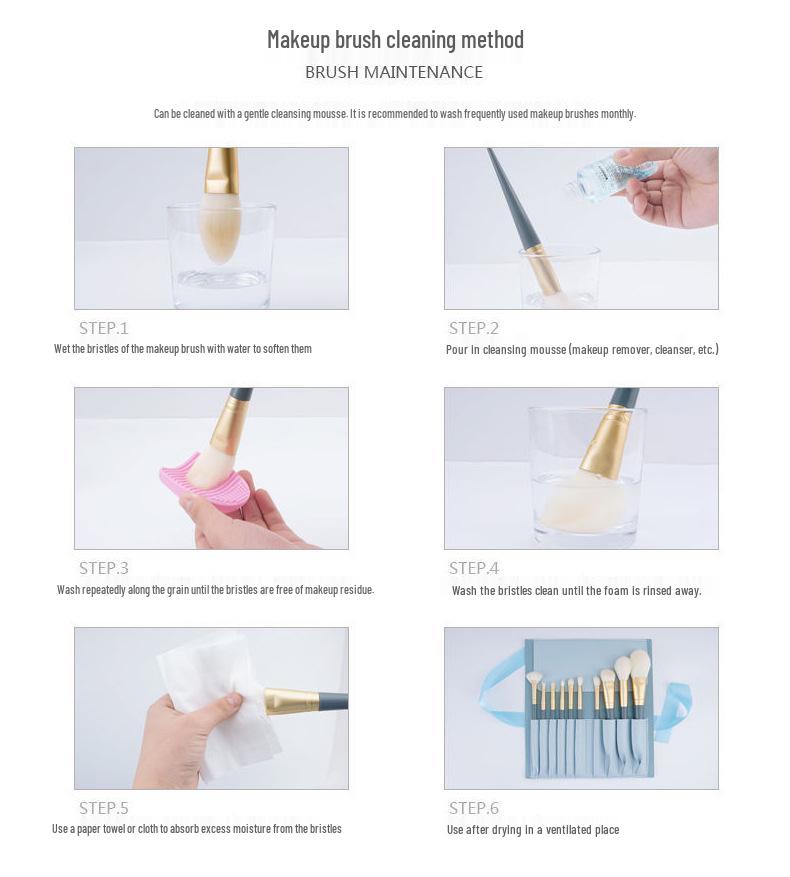 Portable Slim Waist Rhinestone Makeup Brush with Nylon Bristles
