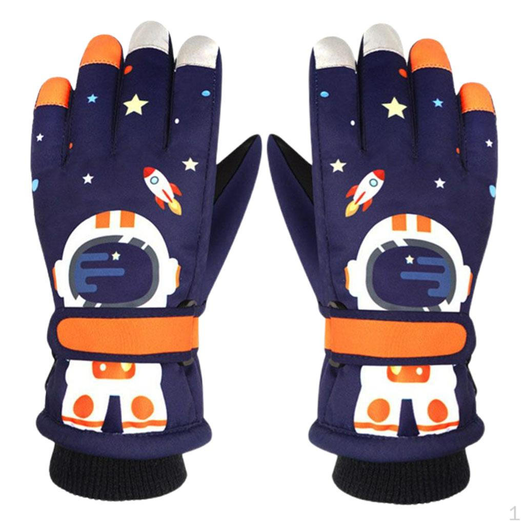 1 Pair Toddler Ski Kids Winter Gloves Waterproof Warm Adjustable