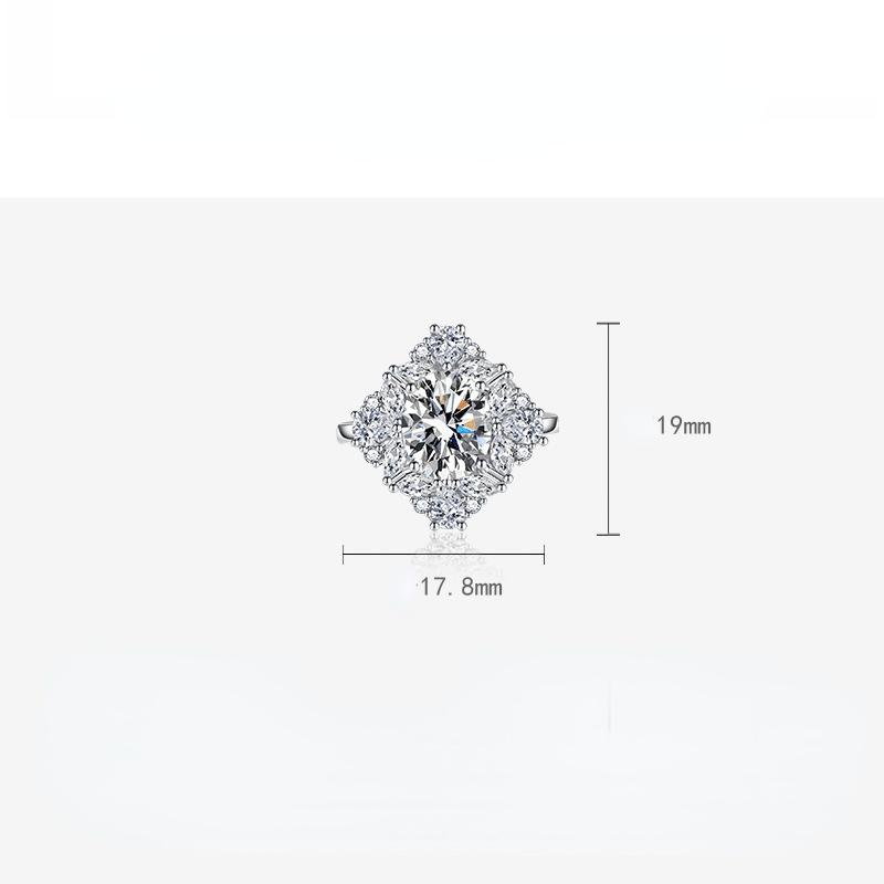BELLA BOX Flower Opening Resizable Rings For Women Zircon Engagement Party Fine Jewelry Gift