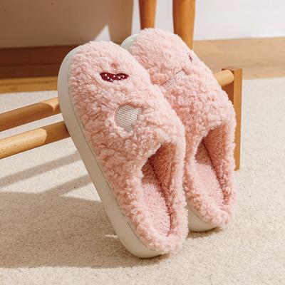 Fashion Autumn and Winter Cotton Slippers for Men and Women Couples Indoor Home Use Non-slip Thick Bottom Warm Plush Cotton Slippers
