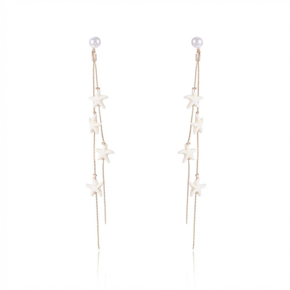 Colorful Conch Shell Drop Earrings Bohemia Style Long Tassel Earrings Beach Party