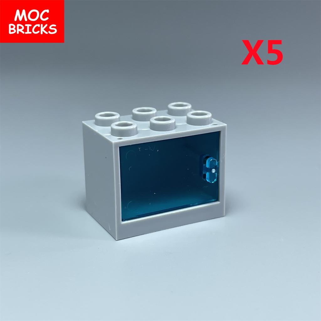 MOC Blocks Box Cupboard Container 2x3x2 Cabinets Assembles Particles 4532 4533 City House Construction Bricks Parts