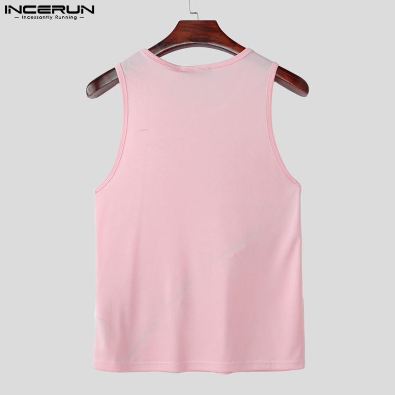INCERUN Men O Neck Sleeveless Zip-up Casual Sport Slim Tank Tops Undershirts