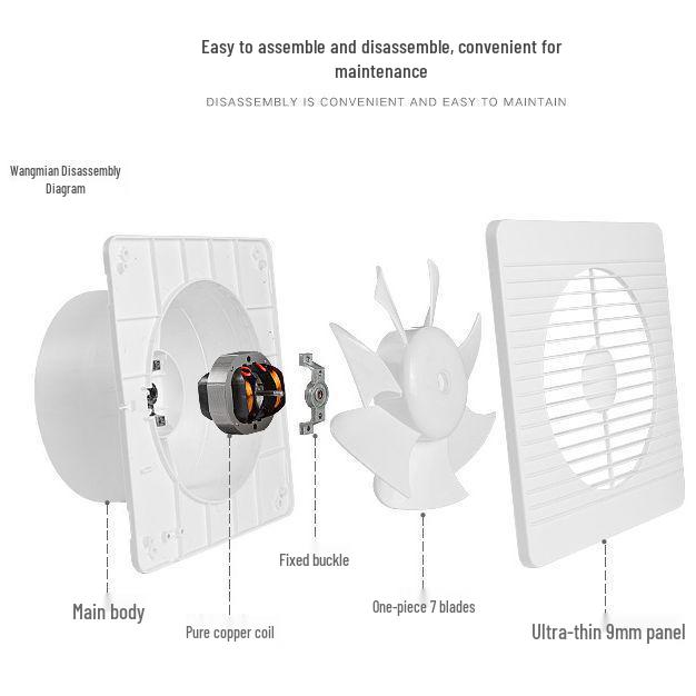 6-inch Bathroom Wall Exhaust Fan, Window-Type Ventilation for Toilets and Kitchens.