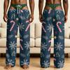Men's Funny Sleep Pants with Fake Underwear Print Halloween Novelty Pajama Pants