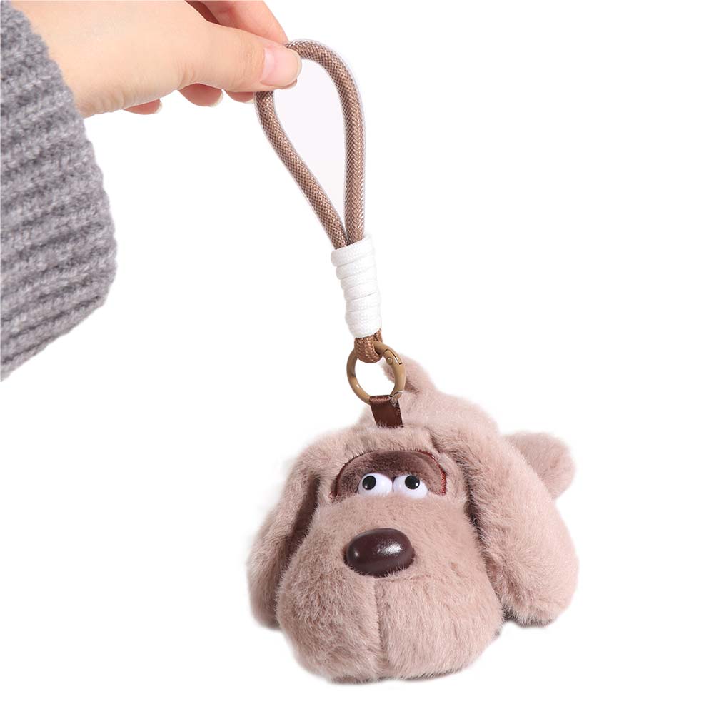 Fluffy Big Eyed Dog Plush Pendant PP Cotton Puppy Plush Doll Keychain Jewelry Accessories