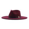 Europe, America, Autumn and Winter New M Standard Big Eaves Peach Heart Concave Convex Top Fashion Flat Top Hat Women's Woolen Jazz Hat