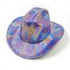 Color Blocks Laser Cowboy hat Western cowboy men and women retro party stage party Cowboy hat outdoor knight hat Wholesale