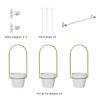 1 Set Hanging Plant Pot Wall Plant Hanger Includes Adjustable Metal Rod 3 Planters And Nylon Ropes Flower Pot Hanger