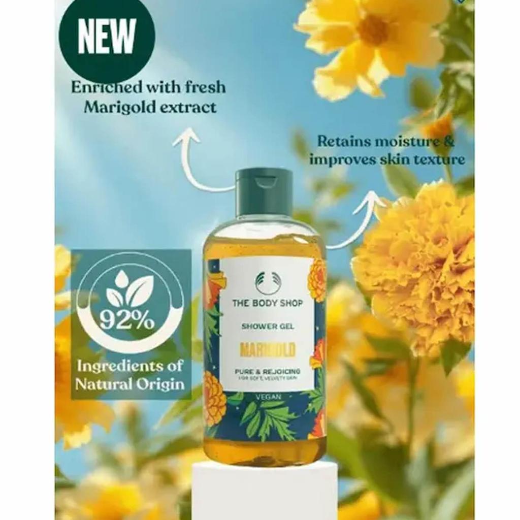 The Body Shop Marigold Shower Gel 250ml – Refreshing Nourishing Vegan Body Wash