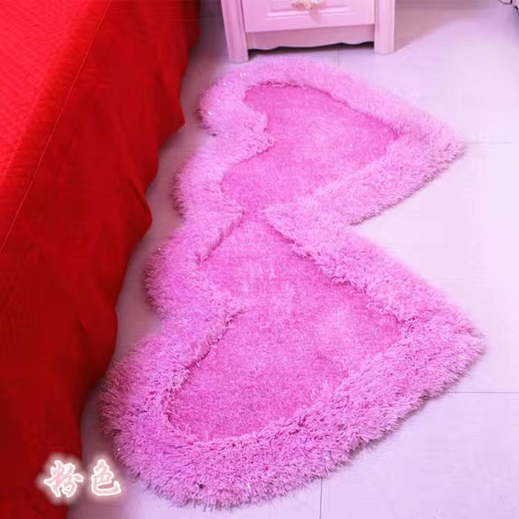 Herz-Teppich Herzförmige Schlafzimmer-Fußmatte Nachttisch-Teppich Heim-Hochzeitsteppich