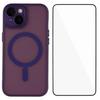 For iPhone 13 6.1 inch Case Compatible with MagSafe WANLONFENG QB Series PC TPU Phone Cover with Screen Film