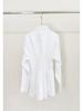2024 Women's Summer Long Sleeve Shirt Dress with Turn-Down Collar and Waist Tie
