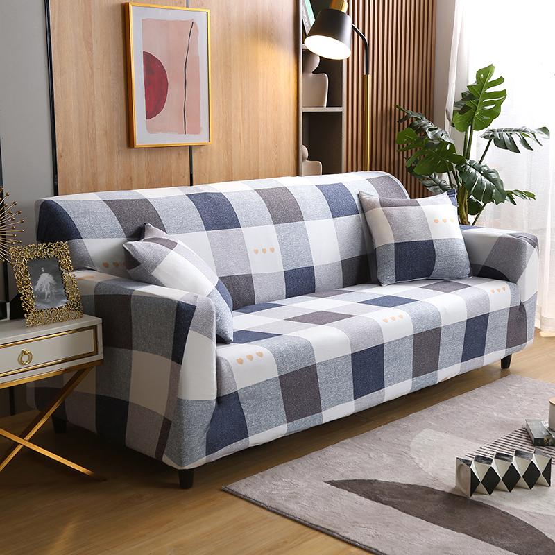 Geometry Sofa Cover for Living Room Stretch Slipcover Couch Cover Chair I Shape Big Sofa Cover 3 Seater Soft Furniture Protector