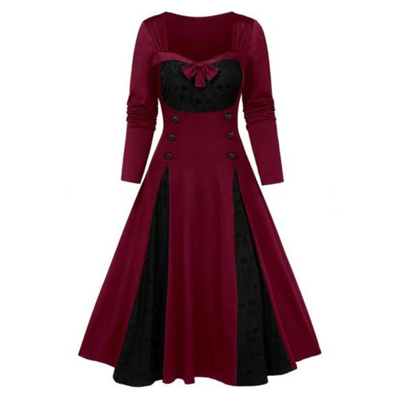 Party Dress Lace Warm Elegant Big Hem Autumn Party Dress for Stage Show