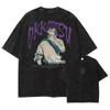 2026 summer Jujutsu Kaisen Gojo Satoru Washed T-shirt Anime Harajuku Streetwear Oversized Tee Y2K Retro Otaku Tops
