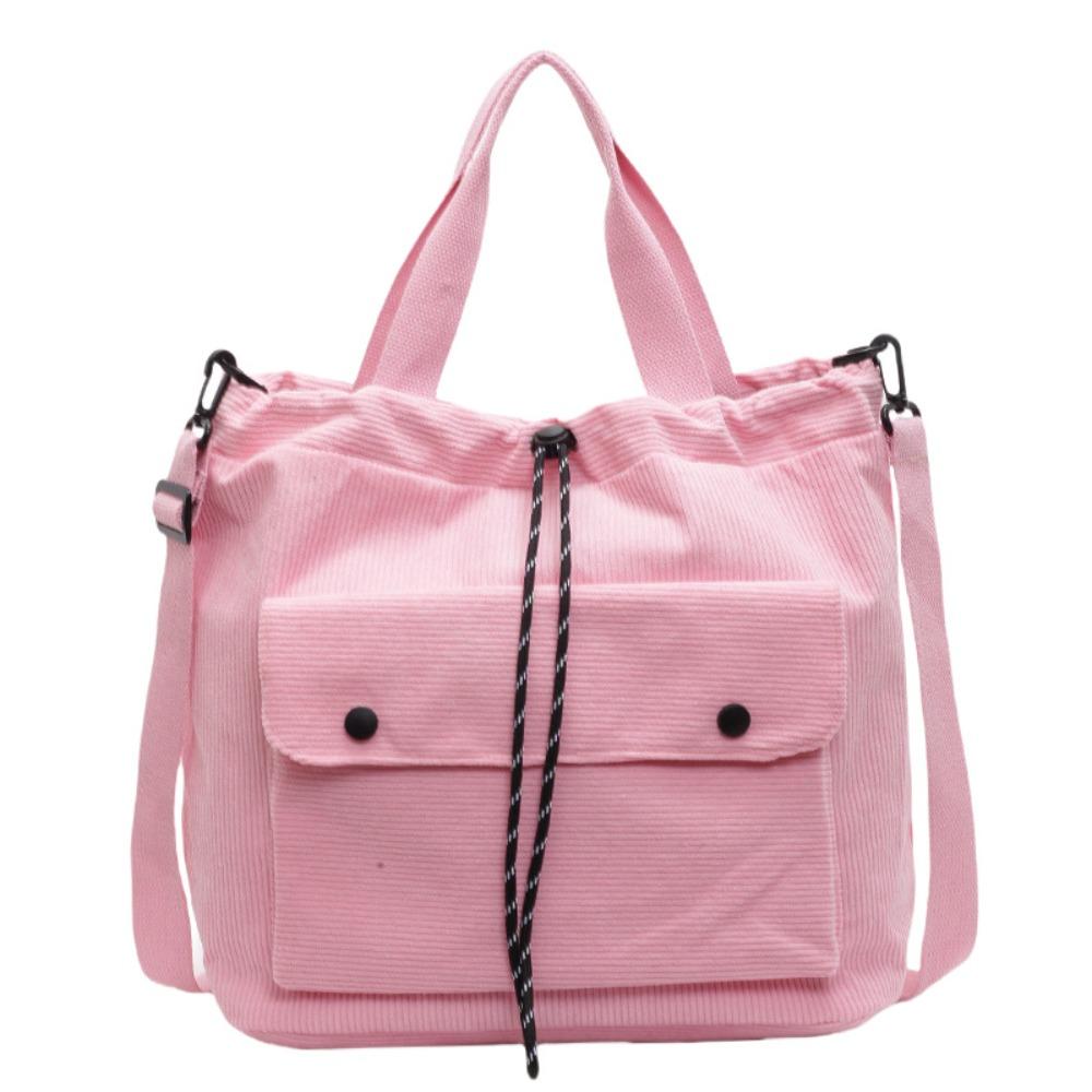 

Korean Style Corduroy Bucket Bag Large Capacity Oxford Cloth Crossbody Bag Girls розовый