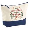 Blue Background Pouch Anne-Marie Life Is Prettier - Original Gift - Birthday Large Makeup Bag