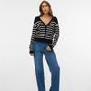 Dory Striped Cardigan with V-neck, Embroidered Red Heart, and Buttons for Women VERO MODA