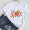 2026 Women Lady Clothing Floral Women Print European and American Short-sleeved T-shirt Women Clothing  Tops  Oversized TShirt