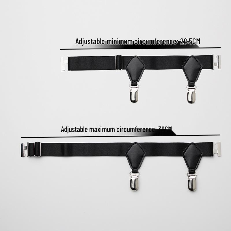 Unisex Anti-Slip Garter Belt with Double Clips for Thigh, Calf, and Sock Accessories