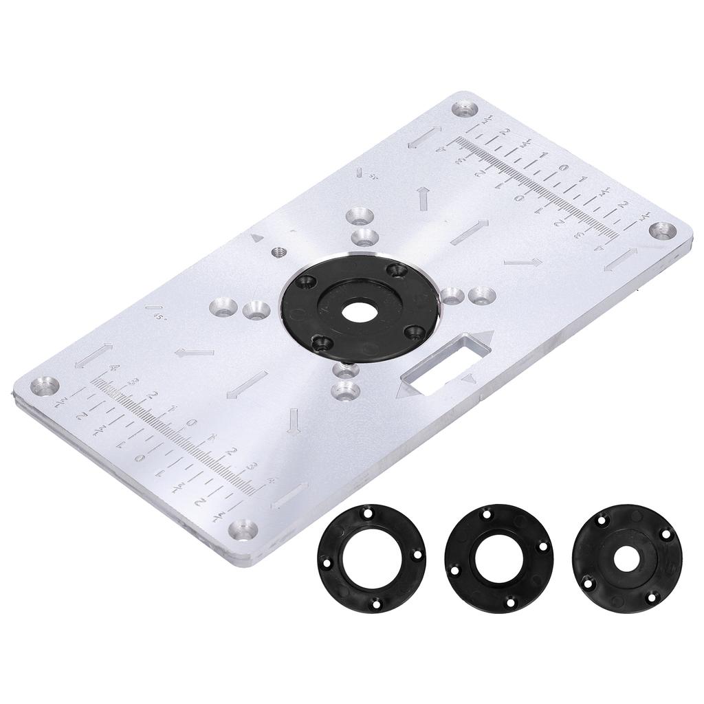 Woodworking Engraving Machine Flip Board Router Table Insert Plate Trimming Machine Flip Board 23.5x12x0.8cmBlack