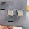 Orecchini a Perno Quadrati Iced Out in Moissanite Rame Gioielli Hip Hop Per Uomini Donne