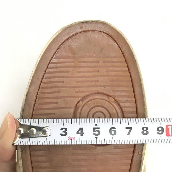 POLO RALPH LAUREN Slip-On Sneakers Beige Size 23.5cm Unisex Decorative Eyelets(USED)