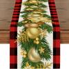 Christmas Table Runner Santa Tree Print 2026 New Year Party Festive Dining Table Decor Xmas Tablecloth