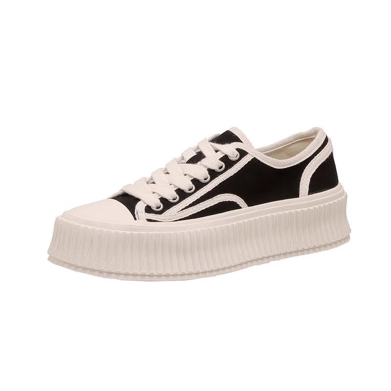 

Xiaoxiangfeng platform casual canvas shoes women s 2025 spring new versatile muffin little white shoes women s heightening biscuit shoes 35
